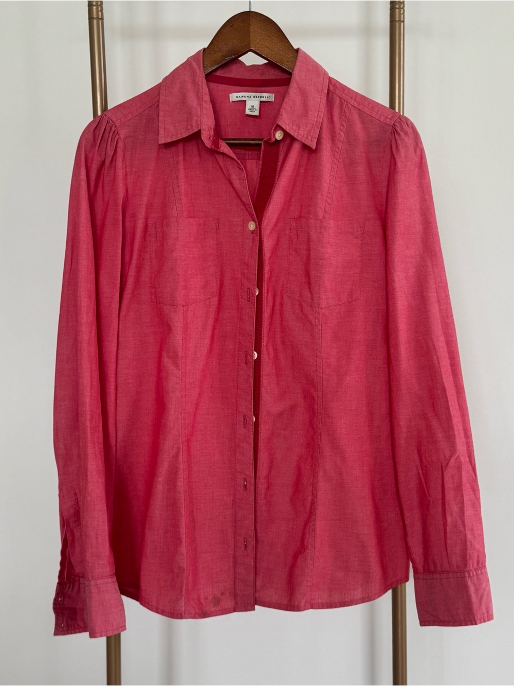 Banana Republic Coral-Pink Button Front Shirt